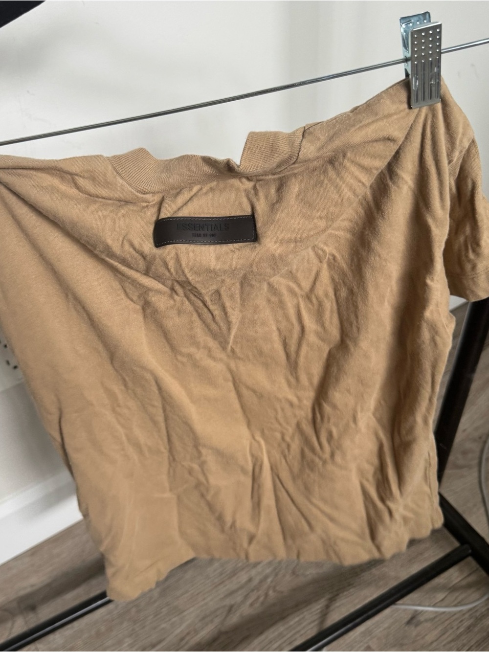 Fear of God Essentials Kids Short Sleeve Tee in Tan with White Logo - Picture 2 of 3